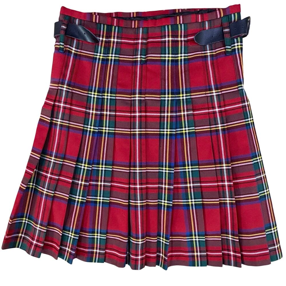 The Kilt Company Scottish Plaid Kilt Men’s 34/36 Red Blue Green Tartan Academia